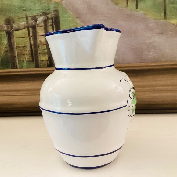 Majolica Grapevine Pitcher Country Farmhouse Decor RC Cal Hand Painted Portugal - Picture 7 of 12
